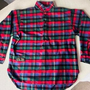 Men's Red Plaid Long-Sleeve Button-Down Shirt